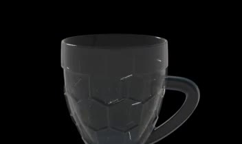 مدلسازی و رندرینگ یک ماگ با الگوی هندسی چندضلعی (Polygon Pattern Cup)