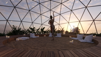 سالن یوگا در ساحل کیش - مدل سازی و رندرینگ