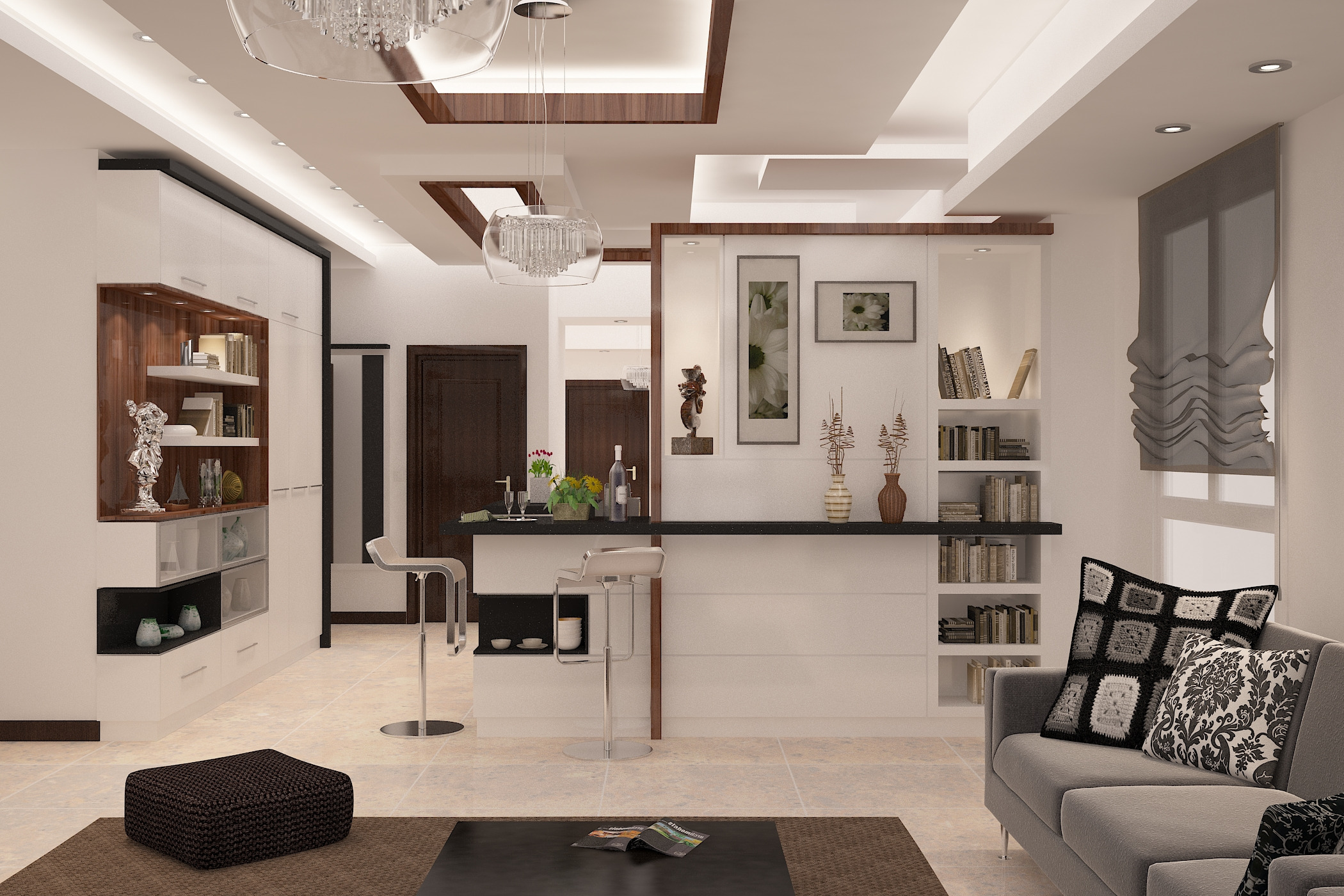 طراحی داخلی آشپزخانه و دکور واحد مسکونی در نیاوران