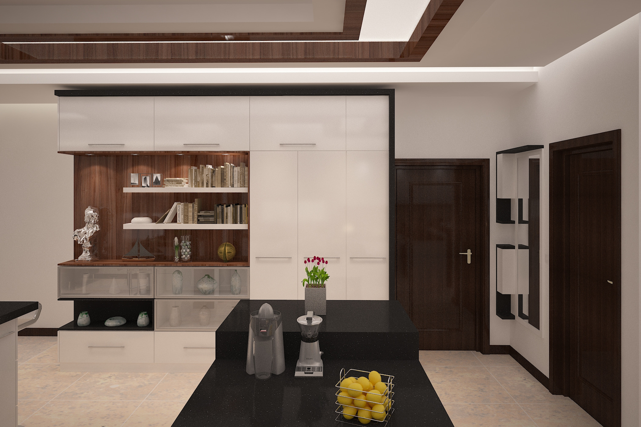 طراحی داخلی آشپزخانه و دکور واحد مسکونی در نیاوران