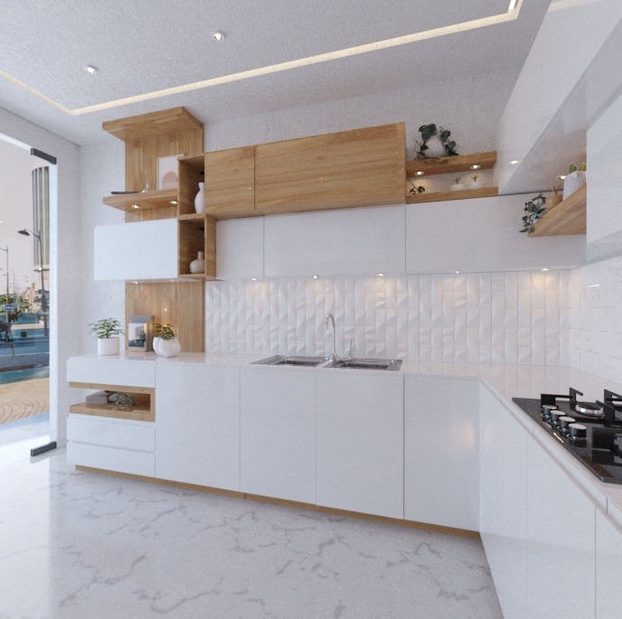 دکوراسیون داخلی ، طراحی سه بعدی و رندر کابینت نمایشگاه