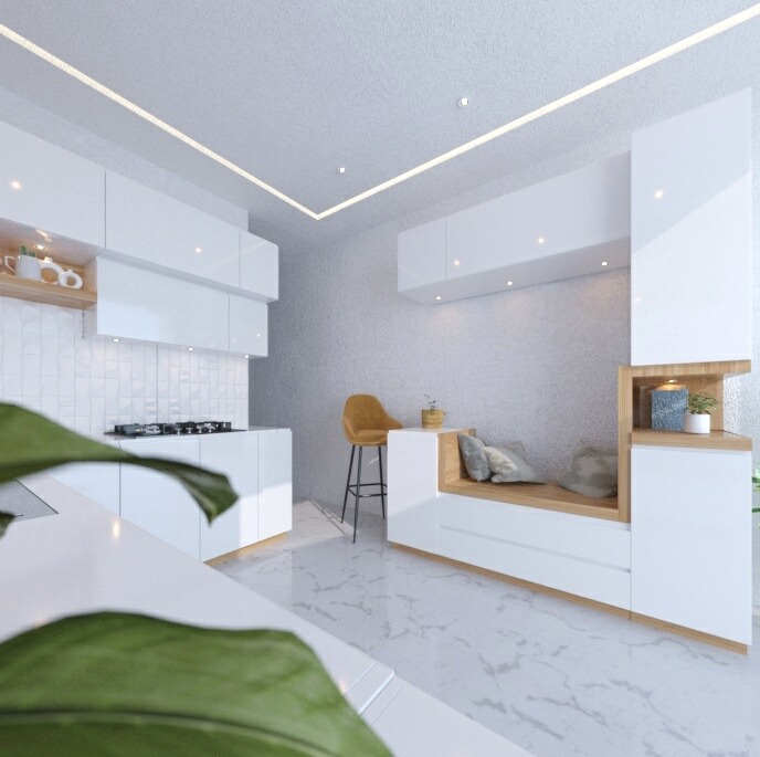 دکوراسیون داخلی ، طراحی سه بعدی و رندر کابینت نمایشگاه