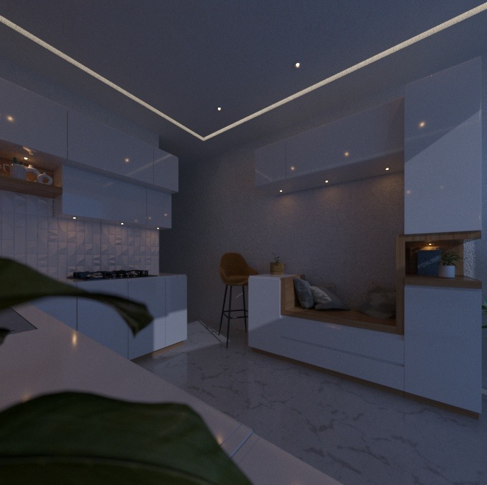 دکوراسیون داخلی ، طراحی سه بعدی و رندر کابینت نمایشگاه