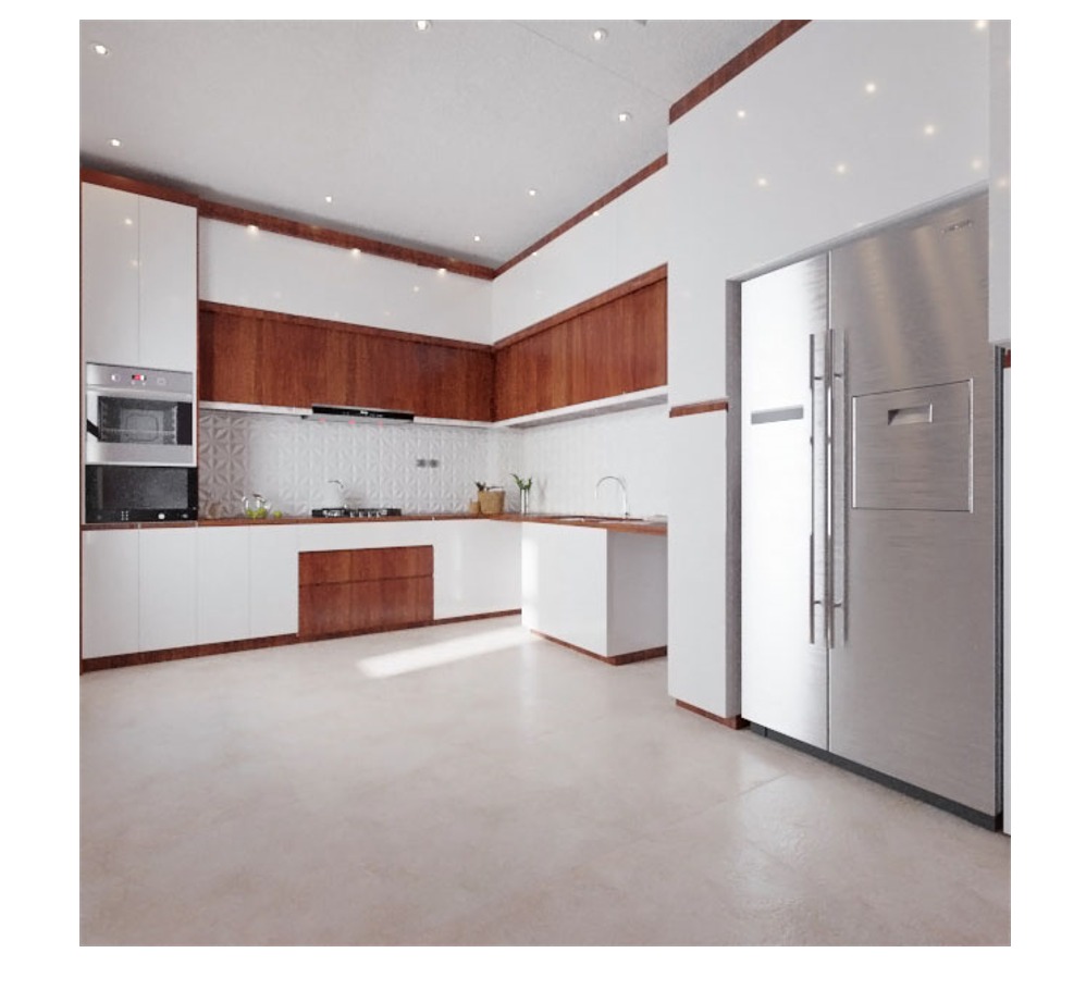 دکوراسیون داخلی ، طراحی سه بعدی و رندر کابینت آشپزخانه