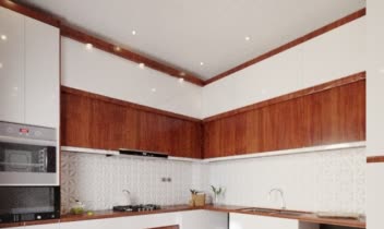 دکوراسیون داخلی ، طراحی سه بعدی و رندر کابینت آشپزخانه