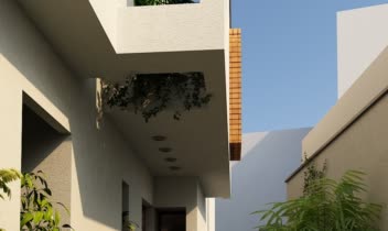طراحی سه بعدی و رندرینگ از فضای های خارجی یک ساختمان در یاسوج