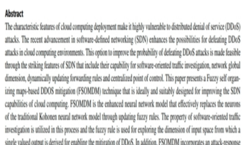 قسمتی از ترجمه ای مربوط به مقاله ای درباره حملات DDoS شبکه (رشته کامپیوتر