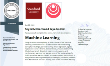 دوره هوش مصنوعی و یادگیری ماشین از دانشگاه استنفورد ب