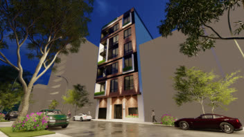 طراحی و مدلسازی سه بعدی نما پروژه مسکونی در الهیه تهران