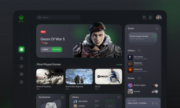طراحی (UI/UX (XBox Gaming Dashboard redesign