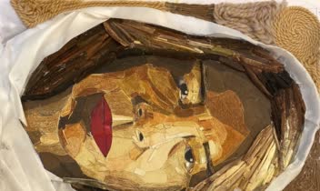 کلاژ با چوب پرتره