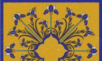 طرح روسری با استفاده از نقوش کاشی
