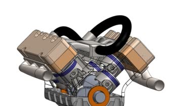 طراحی 3 بعدی Engin V6 در نرم افزار SOLIDWORKS