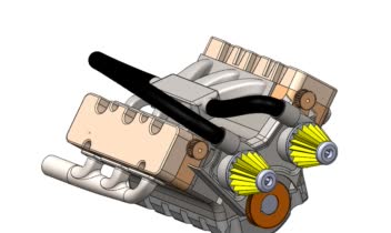 طراحی 3 بعدی Engin V6 در نرم افزار SOLIDWORKS