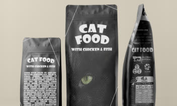 طراحی بسته بندی غذای گربه (CAT FOOD)