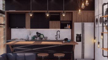طراحی آشپزخانه برای کلبه 36 متری