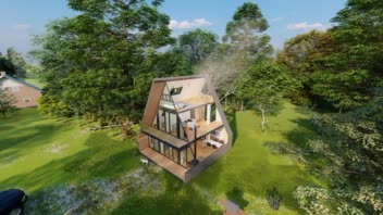 3D Rendering طراحی ویلا معروف به ویلای سوییسی