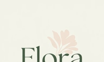 طراحی لوگو برای گل فروشی با اسم برند Flora