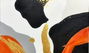 نقاشی آبستره با رنگ روغن روی بوم