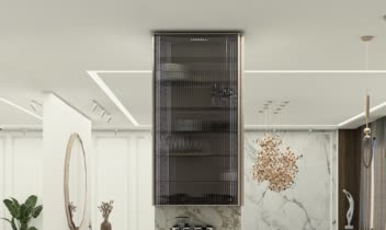 طراحی و رندر آشپزخانه به سبک نئوکلاسیک