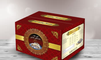 طراحی بسته بندی جعبه گز نورهان بلداجی