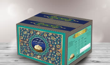 طراحی بسته بندی جعبه گز نورهان بلداجی