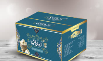 طراحی بسته بندی جعبه گز نورهان بلداجی