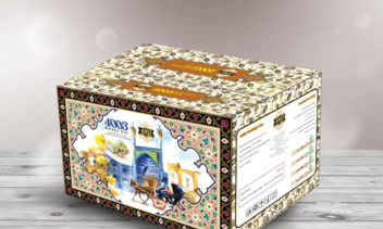 طراحی بسته بندی جعبه گز نورهان بلداجی