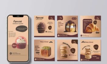 طراحی پست و استوری اینستاگرام بیکری خانه نان