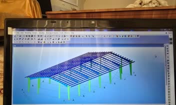 طراحی سوله با نرم افزار sap2000 , و مدلسازی و نقشه shop drawing با نرم افزار تکلا استراکچر
