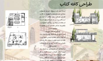 طراحی کافه کتاب با موضوع معماری پایدار و سنتی ایران
