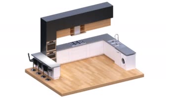 طراحی و سه بعدی کابینت آشپزخانه