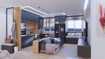طراحی و سه بعدی کابینت آشپزخانه