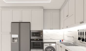 طراحی کابینت آشپزخانه به سبک نئوکلاسیک