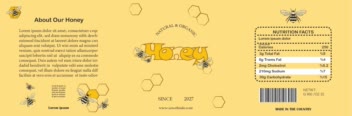 طراحی لیبل و لوگو  و هویت بصری برند honey