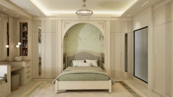 طراحی داخلی اتاق خواب مستر پروژه مسکونی 200 متری- سه خوابه