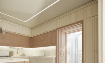 طراحی کابینت آشپزخانه تمیز پروژه مسکونی 200 متری