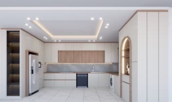 طراحی کابینت سبک مدرن نسکافه ای چوب
