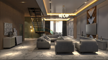 طراحی اتاق نشیمن - طراحی داخلی - 3dsmax vray