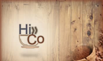 طراحی لوگو برای کافه Hi coffe با ترکیب دو حرف اول و تایپوگرافی