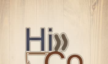 طراحی لوگو برای کافه Hi coffe با ترکیب دو حرف اول و تایپوگرافی