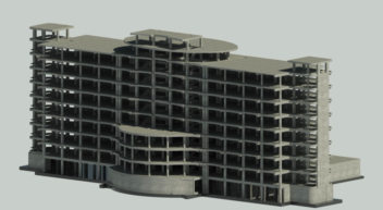 مدل bim اسکلت بیمارستان خاتم الانبیا شیراز
