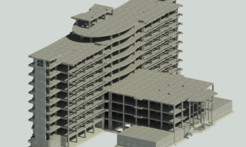 مدل bim اسکلت بیمارستان خاتم الانبیا شیراز