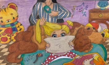 تصویرسازیِ صمیمی از دنیای کودکانه؛ اجرای ظریف با مداد رنگی