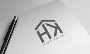 طراحی مینیمال لوگو املاک HASTI KAVARI