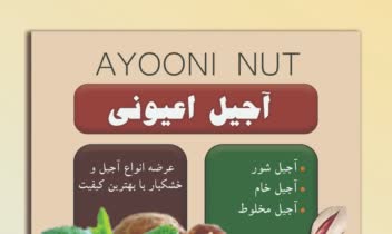 نمونه پوستر تبلیغاتی آجیل برای نمونه کار