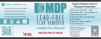 طراحی لیبل تخصصی محصول صنعتی (حلال و پاک‌کننده فلاکس) – MDP