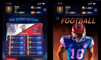 نمونه ای از پروژه انجام شده برای طراحی ui ux یک بازی ورزشی مبایل