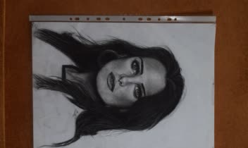 نقاشی با سیاه قلم و کنته روی کاغذ اشتنباخ