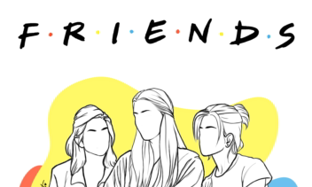 طراحی استیکرهای لاین‌آرت سریال Friends